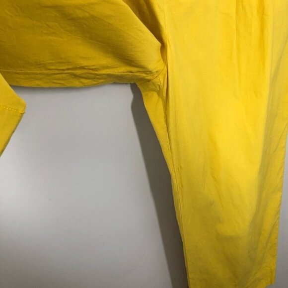 Anthropologie Bright Yellow Wide Leg  Cropped Pants Size 6 Petite - Picture 3 of 6